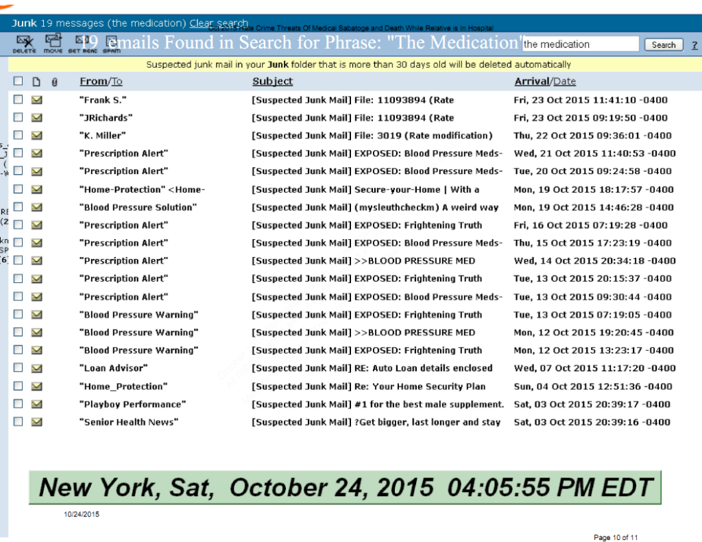  Page 10 of 11 pages of Oct 2015 medical threat emails