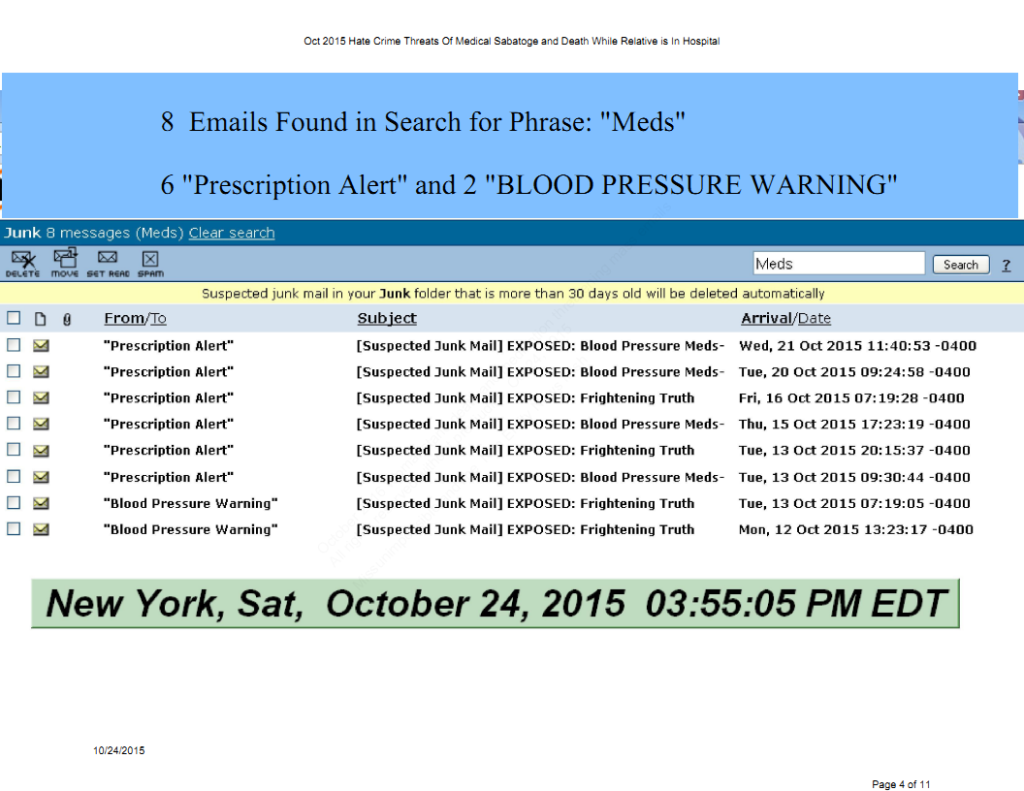  Page 4 of 11 pages of Oct 2015 medical threat emails
