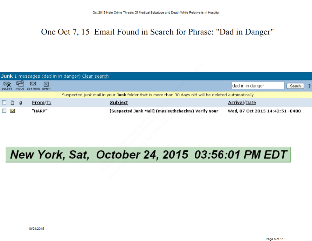  Page 5 of 11 pages of Oct 2015 medical threat emails